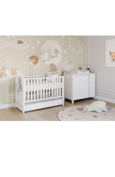 WHITE YappyDue lovytė ir YappyClassic komoda